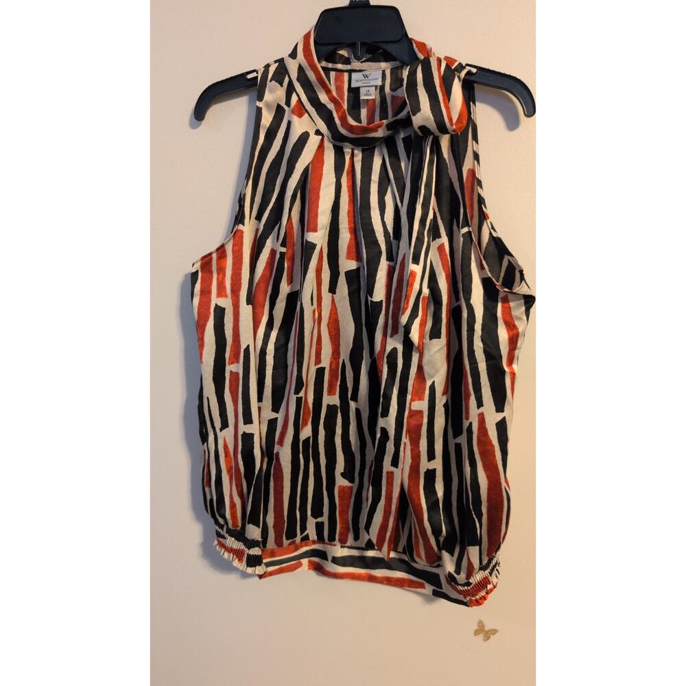 Worthington Multicolor Abstract Sleeveless Top Size 1X - Picture 2 of 4